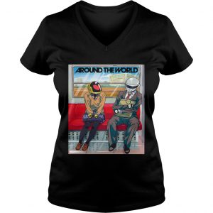 Daft Punk around the world shirt Ladies Vneck