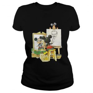 Walt Disney and Mickey Mouse self portrait shirt Ladies Tee