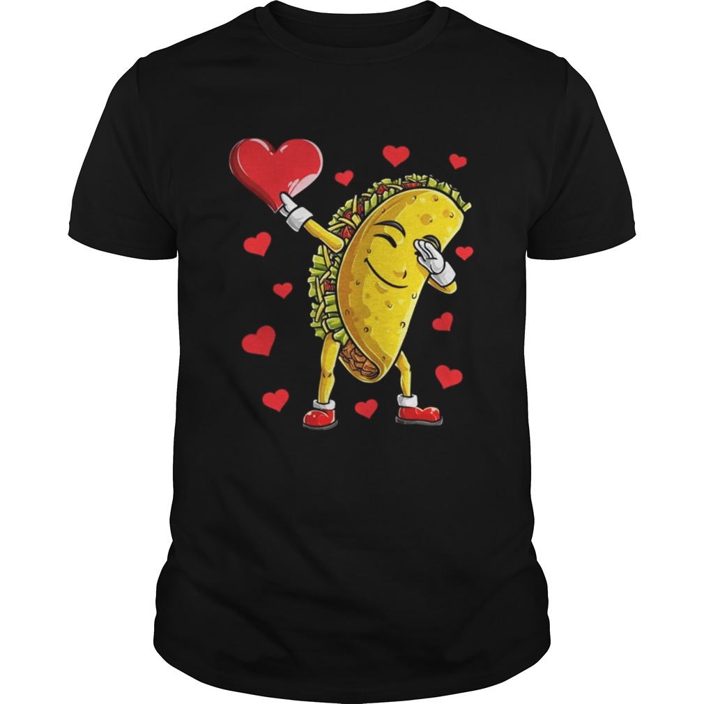 Dabbing Taco Heart Valentines Day Food Lovers Shirt