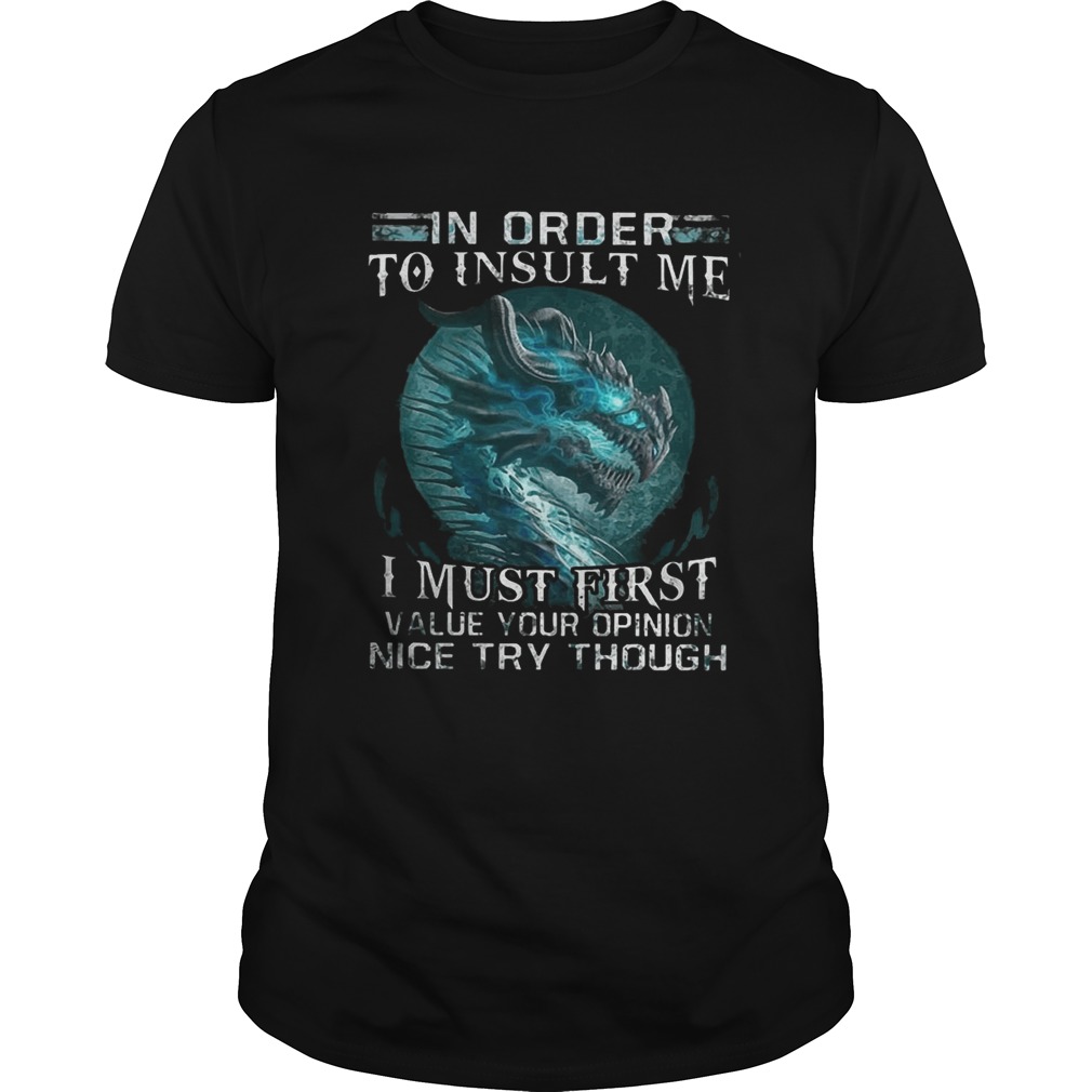 Dragon in order to insult me I must first value your opinion nice try though Ladies-T-Shirt