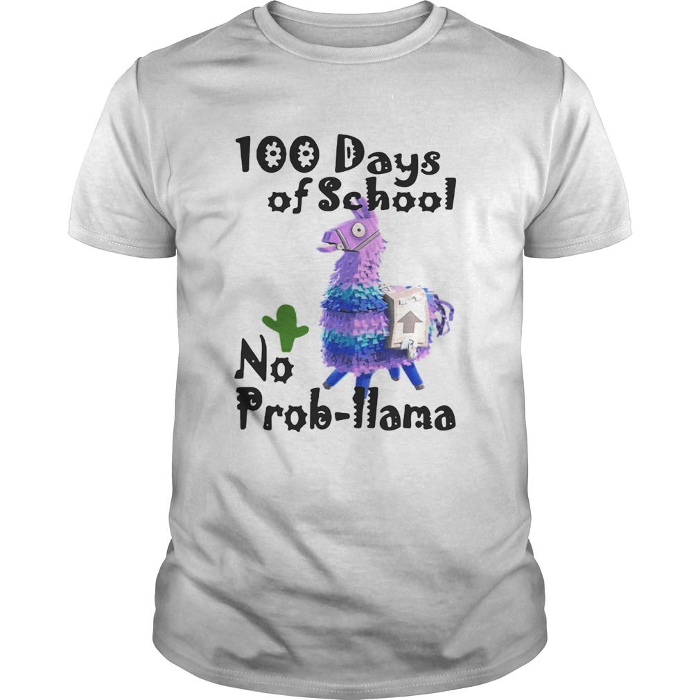 Fortnite Llama 100 Days Of School No Prob Llama Shirt
