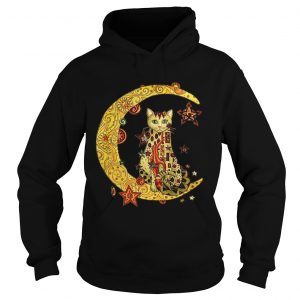 Hoodie Cat on the moon Cat humor animalday shirt