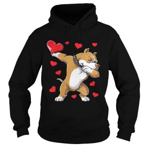 Hoodie Dabbing Pit Bull Valentines Day Dog Lover Heart Shirt