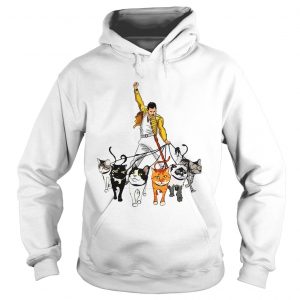Hoodie Freddie Mercury and his cats shirt