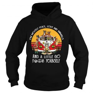 Hoodie Hippie van Yoga Im mostly peace love and animals and a little go fuck yourself retro shirt