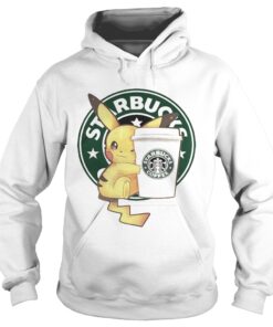 Hoodie Pikachu and Starbucks coffee shirt