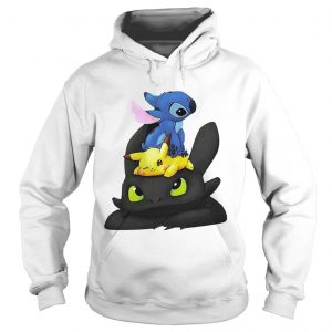 Hoodie Stitch Pikachu and Toothless shirt