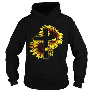 Hoodie Sunflower Christian Cross shirt