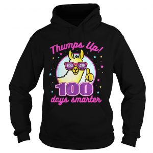 Hoodie Thumps Up 100 Days Smarter Llama Shirt