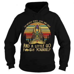 Hoodie Yoga the 7 Chakras colours Im mostly peace love and light retro shirt