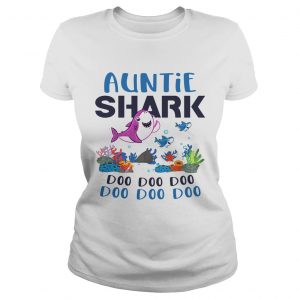 Ladies Tee Auntie shark doo doo doo shirt