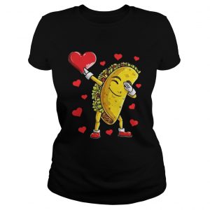 Ladies Tee Dabbing Taco Heart Valentines Day Food Lovers Shirt