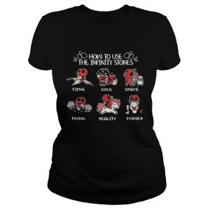 Ladies Tee Deadpool how to use the infinity stones time soul space mind reality power shirt