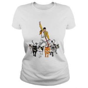Ladies Tee Freddie Mercury and his cats shirt
