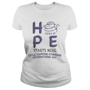 Ladies Tee HPE CVSA starts here Cyclic Vomiting Syndrome international day shirt