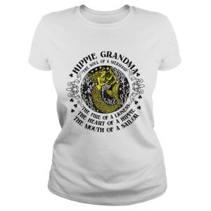 Ladies Tee Hippie grandma the soul of a mermaid the fire of a lioness shirt