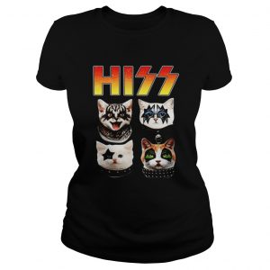 Ladies Tee Hiss Cats Kittens Kiss rock shirt