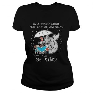 Ladies Tee In a world where you can be anything be kind shirt