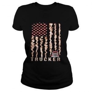 Ladies Tee Proud Trucker flag shirt