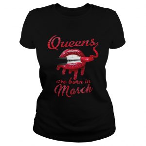 Ladies Tee Queens are born in March shirt