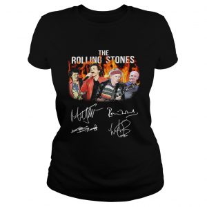 Ladies Tee The Rolling Stones Ronnie Wood Mick Jagger Keith Richards Charlie Watts signature shirt