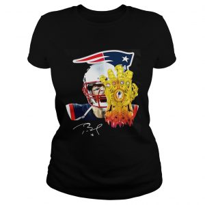 Ladies Tee Tom Brady 12 New England Patriots Thanos Shirt