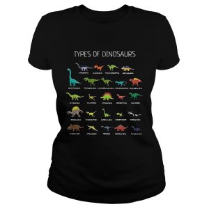 Ladies Tee Types of dinosaurs Diplodocus Allosaurus Parasaurolophus Ankylosaurus shirt