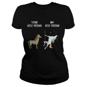 Ladies Tee Your best horse friend my best friend unicorn shirt