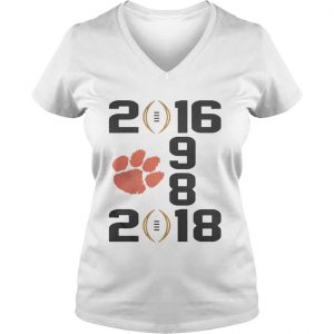 Ladies Vneck 1987 2016 2018 Clemson Tigers shirt
