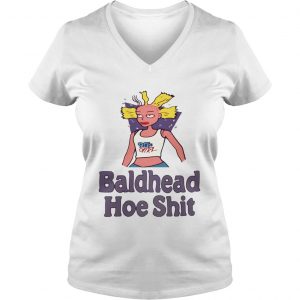 Ladies Vneck 90s girl baldhead hoe shit shirt