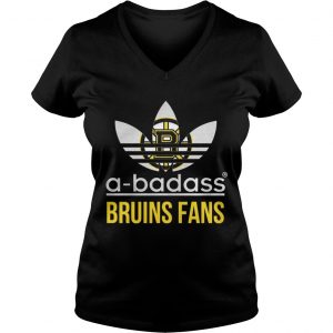 Ladies Vneck B a badass bruins fans shirt