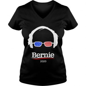 Ladies Vneck Bernie Sanders 2020 Hair and Glasses Campaign shirt