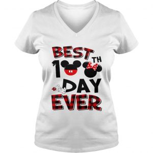 Ladies Vneck Best 100th day ever shirt