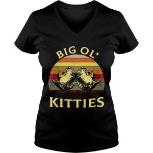 Ladies Vneck Big ol kitties vintage shirt