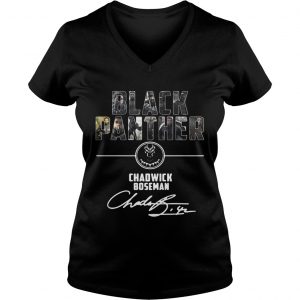Ladies Vneck Black Panther Chadwick Boseman shirt