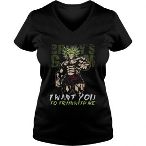 Ladies Vneck Brolys Gym I Want You To Train With Me Super Saiyan shirt