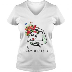 Ladies Vneck Crazy jeep lady shirt