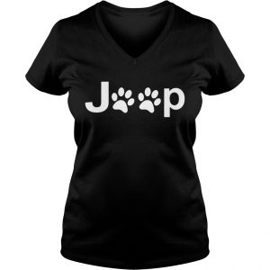 Ladies Vneck Dog paws jeep shirt