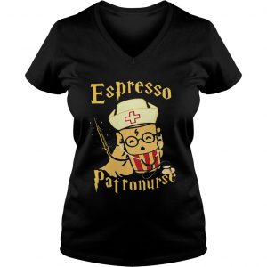 Ladies Vneck Espresso patronurse shirt