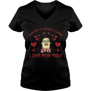 Ladies Vneck Funny Llama Pun Love Heart Meditation Yoga Shirt