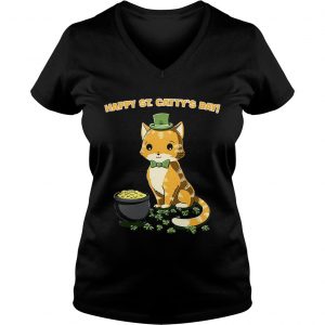 Ladies Vneck Happy St Cattys day shirt