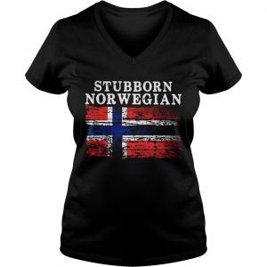 Ladies Vneck Iceland Flag Stubborn Norwegian Shirt