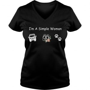 Ladies Vneck Im a simple woman I like jeep flip flop and dog paws shirt