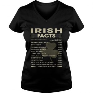 Ladies Vneck Irish Facts servings Per Container Daily value may vary shirt