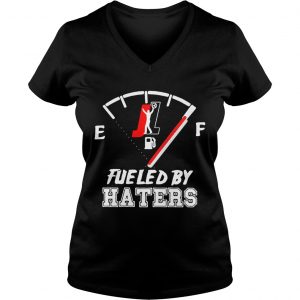Ladies Vneck Joey Logano fueled by haters shirt