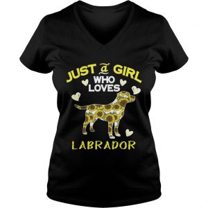 Ladies Vneck Just a girl who loves Labrador shirt