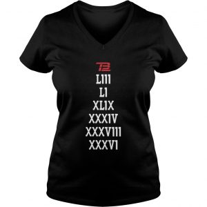 Ladies Vneck Lill Li Xlix Xxxiv Xxxviii Xxxvi shirt