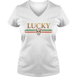 Ladies Vneck Love Skull Lucky shirt