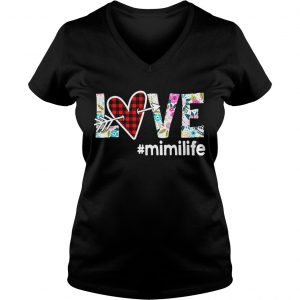 Ladies Vneck Love mimilife shirt