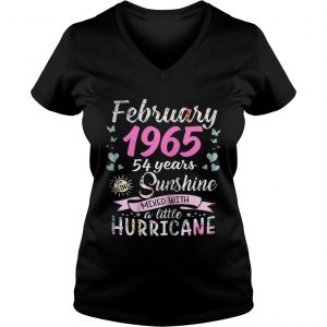 Ladies Vneck March 1965 54 years sunshine mixed with a little hurricane shirt
